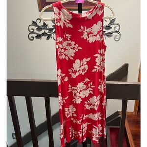 NWT Tommy Bahama Floral Red  & White Sleeveless Dress Size Small #117